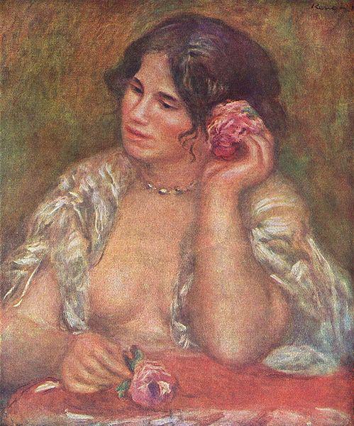 Pierre-Auguste Renoir Gabriele mit Rose oil painting picture